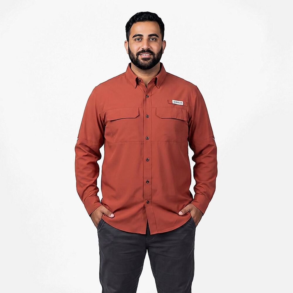 Magellan Men's Orange Lightweight Long Sleeve Shirt